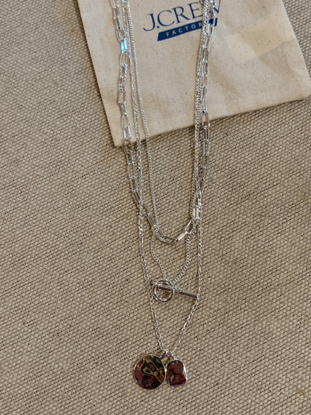 J. Crew Silver Three-Layer Necklace/NWT - Picture 8 of 9